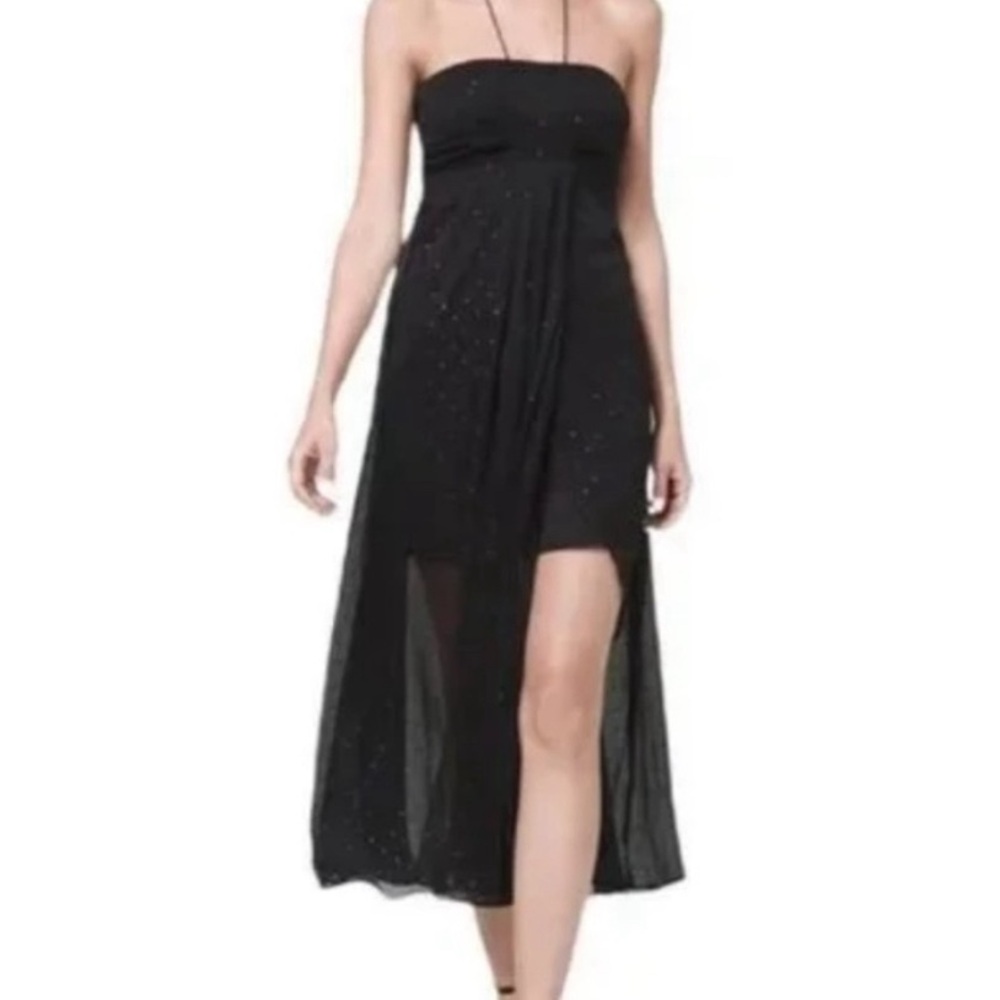 black midi dress